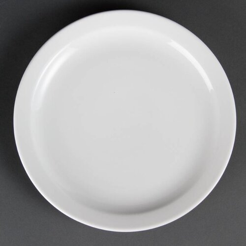 CHRselect Assiette à Bord Étroit Blanche - Olympia - 250mm - 12 Pièces