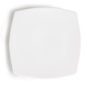 CHRselect Assiette Carée Bords Arrondis - Blanche - Olympia - 270mm - 6 Pièces