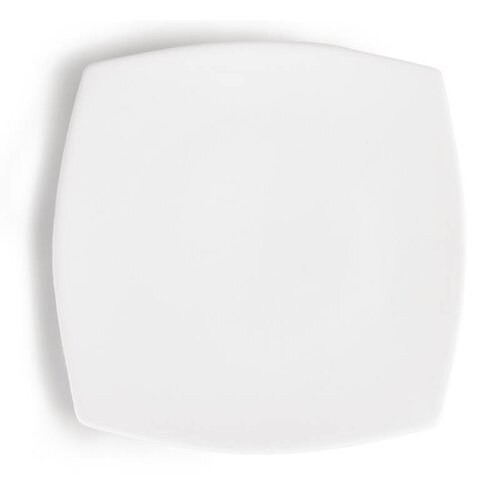 CHRselect Assiette Carée Bords Arrondis - Blanche - Olympia - 270mm - 6 Pièces