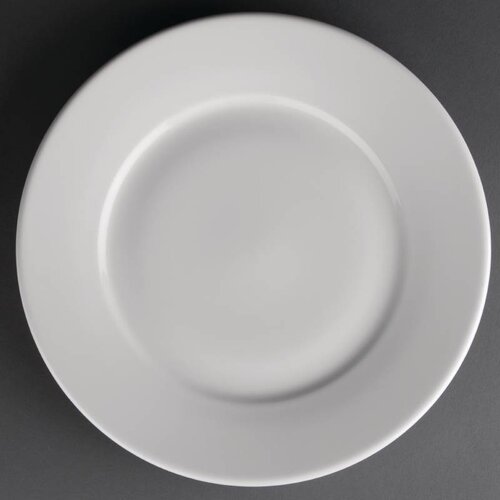 Athena Assiette à Bord Large - Athena - Porcelaine Blanche - 254mm - 12 Pièces