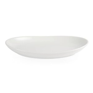 CHRselect Assiette Creuse Ovale - Olympia - Porcelaine Blanche - 304mm - 4 Pièces