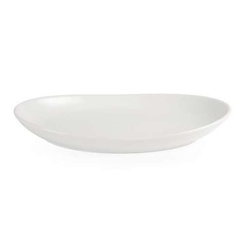 CHRselect Assiette Creuse Ovale - Olympia - Porcelaine Blanche - 304mm - 4 Pièces