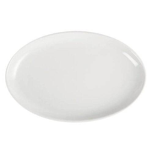 CHRselect Assiette Creuse Ovale - Olympia - Porcelaine Blanche - 304mm - 4 Pièces
