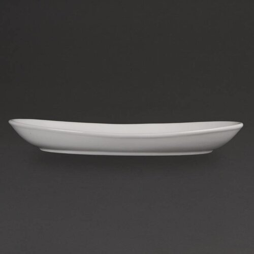 CHRselect Assiette Creuse Ovale - Olympia - Porcelaine Blanche - 304mm - 4 Pièces