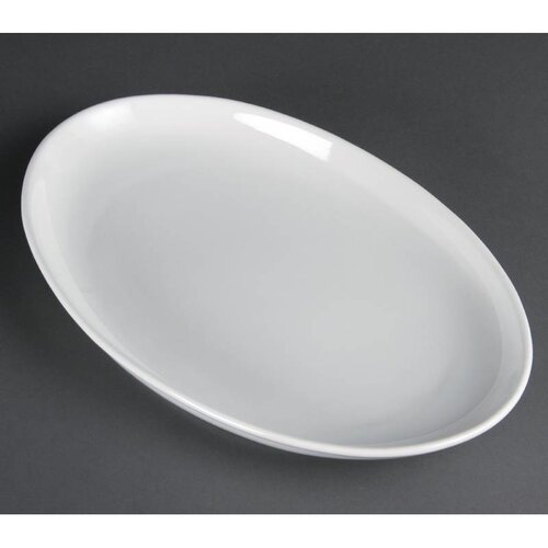CHRselect Assiette Creuse Ovale - Olympia - Porcelaine Blanche - 365mm - 2 Pièces