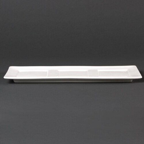 CHRselect Plat De Présentation Lumina - Porcelaine Fine - 300x120mm - 6 Pièces