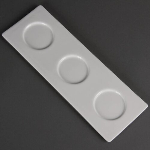 CHRselect Mini Plat De Présentation Olympia - à 3 Sections - 340x118mm - 6 Pièces