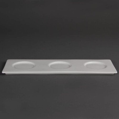 CHRselect Mini Plat De Présentation Olympia - à 3 Sections - 340x118mm - 6 Pièces