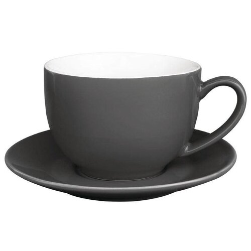 CHRselect Soucoupe Pour Tasses 228ml & 340ml - Olympia - Gris - 12 Pièces