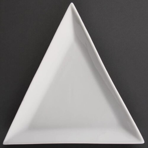 CHRselect Assiette Triangulaire Blanche - Olympia - 180mm - 12 Pièces