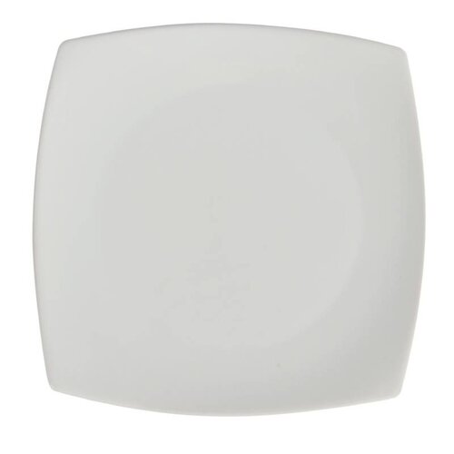 CHRselect Assiette Carée Bords Arrondis - Blanche - Olympia - 185mm - 12 Pièces