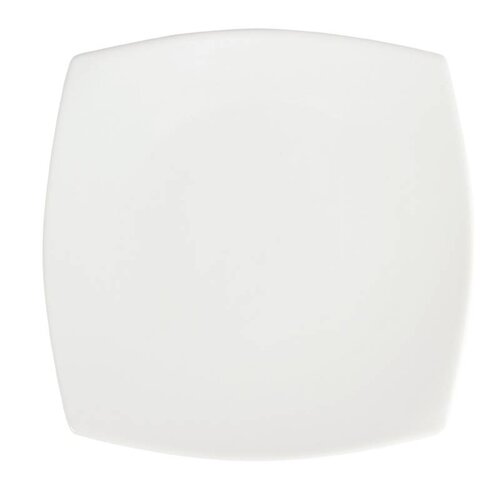 CHRselect Assiette Carée Bords Arrondis - Blanche - Olympia - 240mm - 12 Pièces