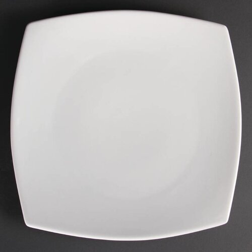 CHRselect Assiette Carée Bords Arrondis - Blanche - Olympia - 305mm - 6 Pièces