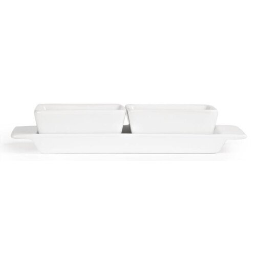 CHRselect Plat Blanc + 2 Raviers - Olympia - 220x90mm - 2 Pièces