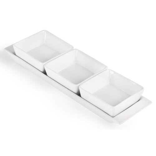 CHRselect Plat Blanc + 3 Raviers - Olympia - 300(L)x90(P)x35(H)mm - 2 Pièces
