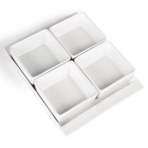 CHRselect Plat Blanc + 4 Raviers - Olympia - 215x170mm - 2 Pièces