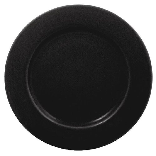 CHRselect Assiette à Large Bord Noire - Olympia - 255mm - 12 Pièces