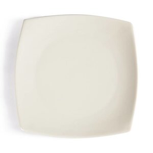 CHRselect Assiette Carrée à Bords Arrondis - Olympia Ivory - 191mm - 12 Pièces
