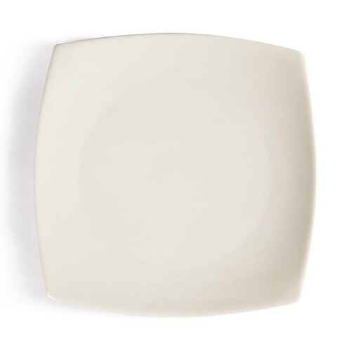 CHRselect Assiette Carrée à Bords Arrondis - Olympia Ivory - 191mm - 12 Pièces