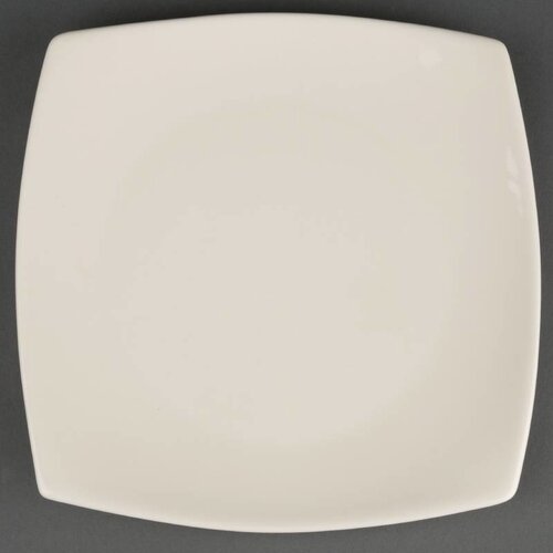 CHRselect Assiette Carrée à Bords Arrondis - Olympia Ivory - 191mm - 12 Pièces