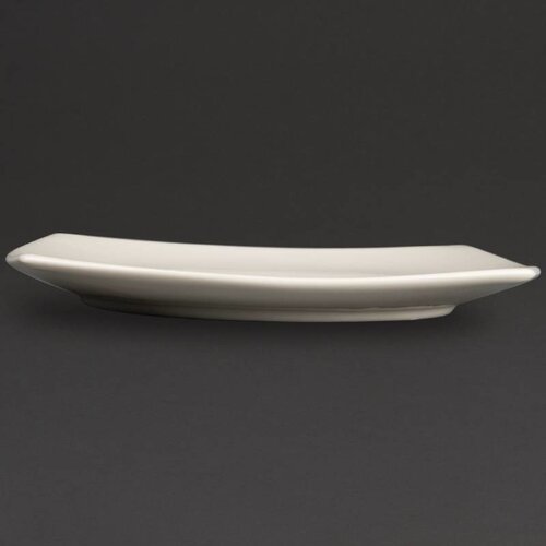 CHRselect Assiette Carrée à Bords Arrondis - Olympia Ivory - 191mm - 12 Pièces