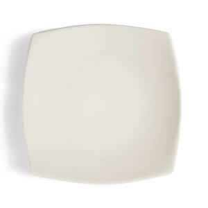 CHRselect Assiette Carrée à Bords Arrondis - Olympia Ivory - 273mm - 12 Pièces