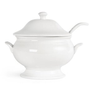 CHRselect Terrine à Soupe Et Louche - Porcelaine Blanche - 2500ml