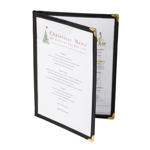 CHRselect Porte-Menu A5 Noir - 4 Pages