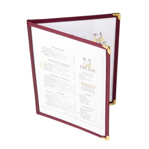 CHRselect Porte-Menu Rouge - Format A5 - 4 Pages