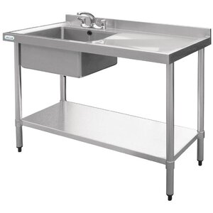 CHRselect Evier Inox - 1 Bac à Gauche - 1000x600x900(h)mm
