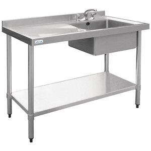 CHRselect Evier Inox - 1 Bac à Droite - 1200x600x900(h)mm