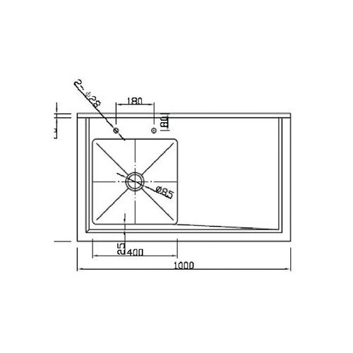 CHRselect Evier Inox Double - 2 Bacs à Droite - 1500(L)x600(l)x900(h)mm