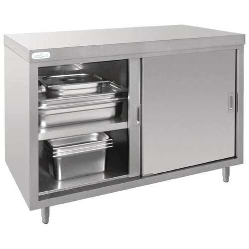 CHRselect Comptoir Inox + 2 Portes Coulissantes - 1200x600x900(h)mm