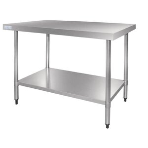 CHRselect Table De Travail INOX BUDGET + Étagère | 700x900x900(h)mm