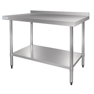 CHRselect Table De Travail / INOX BUDGET + Étagère Inférieure + Rebord | 600 - 1800(L)mm | 700(P)mm CHRselect Table De Travail / INOX BUDGET + Étagère Inférieure + Rebord | 600 - 1800(L)mm | 700(P)mm