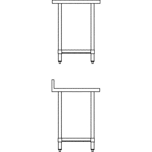 CHRselect Table De Travail Inox - Sans Rebords - 600x600x900(h)mm