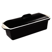 Terrine à Pâté En Fonte - Noire - Plat Trempé Anti-Adhésif - 1300ml - 310(L)x100(l)x90(H)mm