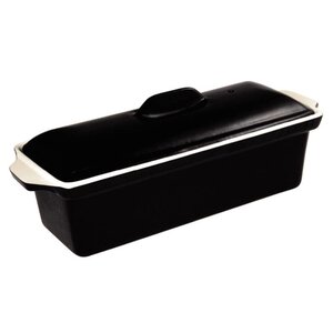 CHRselect Terrine à Pâté En Fonte - Noire - Plat Trempé Anti-Adhésif - 1300ml - 310(L)x100(l)x90(H)mm