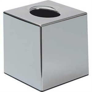 CHRselect Boîte à Mouchoirs Cube Chromée - 120x120x130(h)mm