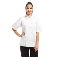 Veste Blanche à Manches Courtes + Boutons Pressions - Unisexe - Disponibles En 6 Tailles