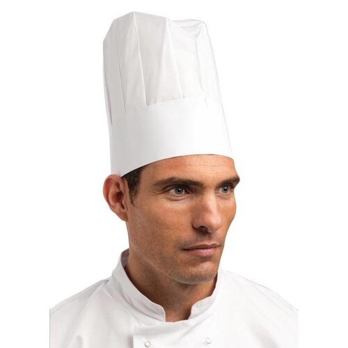 CHRselect Toque Chef Blanche Jetable - Unisexe - Papier - 50 Pièces