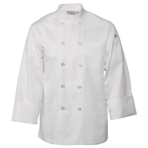 CHRselect Veste De Cuisinier Unisexe - Chef Works Le Mans - Manches Longues - Blanche - Disponibles En 6 Tailles