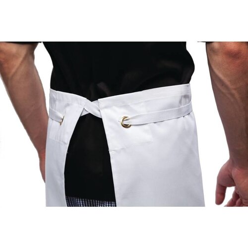 CHRselect Tablier Unisexe Blanc - Extra Long + Oeillets En Laiton - Polyester/Coton - 910x910mm