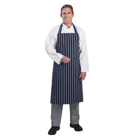 Tablier Bavette Unisexe - Rayé Marine/Blanc - Whites - 710x960mm