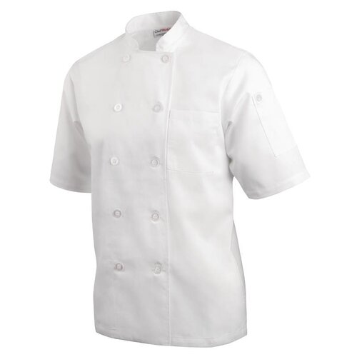 CHRselect Veste De Cuisinier CoolVent - Chef Works Montréal - Manches Courtes - Blanche - Disponibles En 6 Tailles