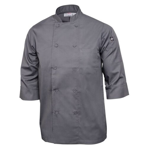 CHRselect Veste De Cuisinier Manches 3/4 - Chef Works - Grise - Disponibles En 6 Tailles