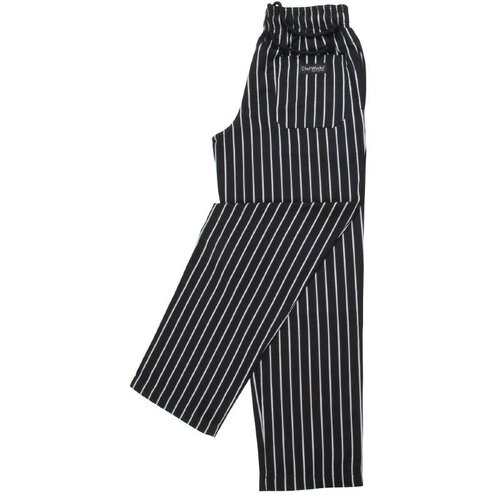 CHRselect Pantalon Easyfit Unisexe - Chef Works - Noir/Blanc Rayé - Disponibles En 6 Tailles