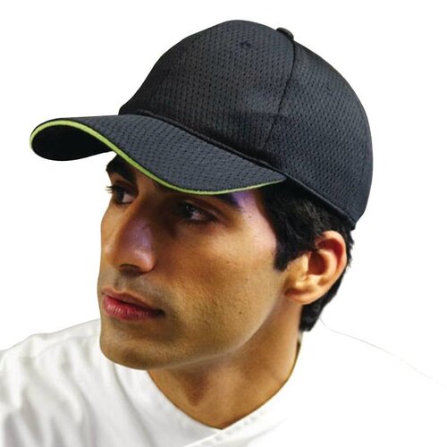 CHRselect Casquette De BaseBall Unisexe - CoolVent - Chef Works - Taille Universelle - Noire/Vert Anis