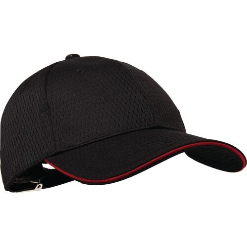 CHRselect Casquette De BaseBall Unisexe - CoolVent - Chef Works - Taille Universelle - Noire/Rouge CHRselect Casquette De BaseBall Unisexe - CoolVent - Chef Works - Taille Universelle - Noire/Rouge