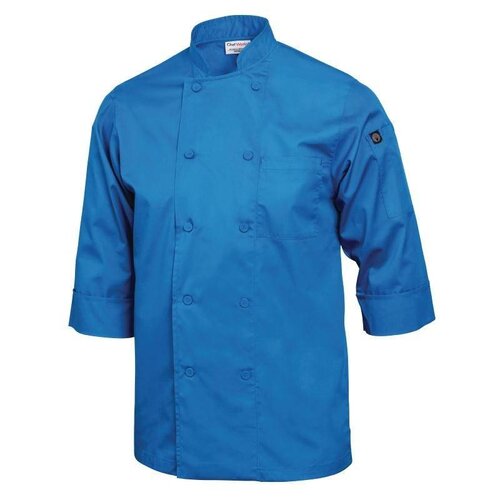 CHRselect Veste De Cuisinier Manches 3/4 - ChefWorks - Bleue - Disponibles En 6 Tailles CHRselect Veste De Cuisinier Manches 3/4 - ChefWorks - Bleue - Disponibles En 6 Tailles